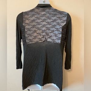 Lace back cascading cardigan